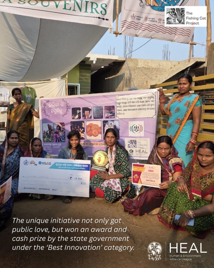 The women artisans won Best Innovation during the mela for their handicraft products made out of water hyacinth 