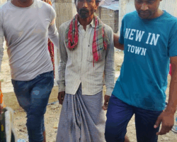 Arrest of bird poacher in Bilkurul Beel, Murshidabad